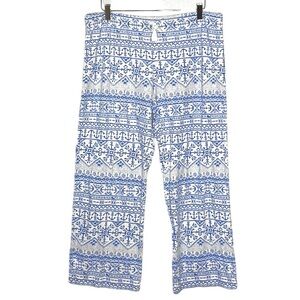 VINEYARD VINES WOMENS LOUNGE PANTS WINTER PRINT WITH ANCHORS 100% COTTON SZ L
